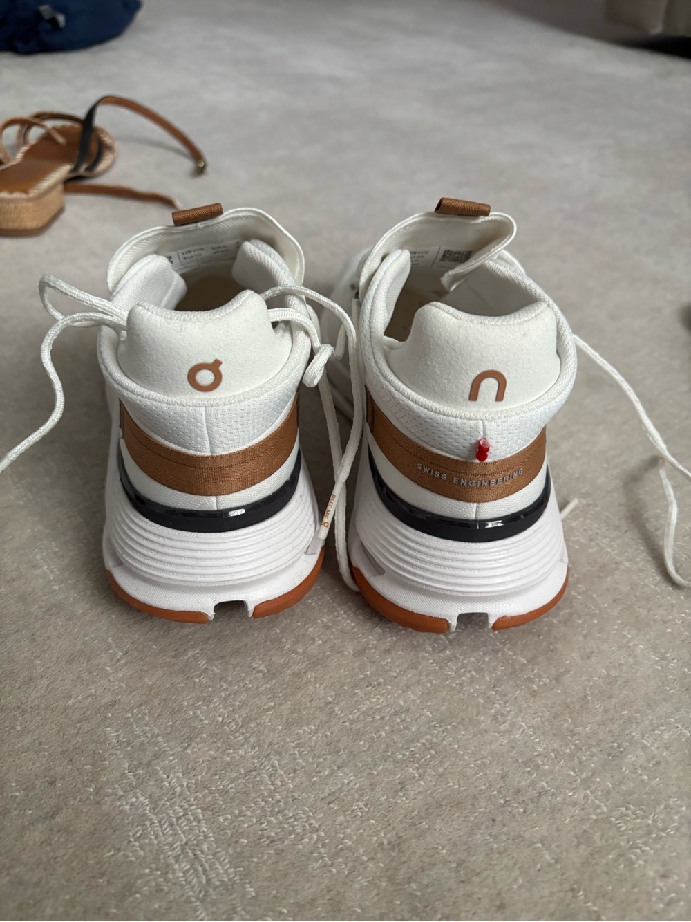 On Running Kids White & Tan/Black Two-Tone Athletic Sneakers